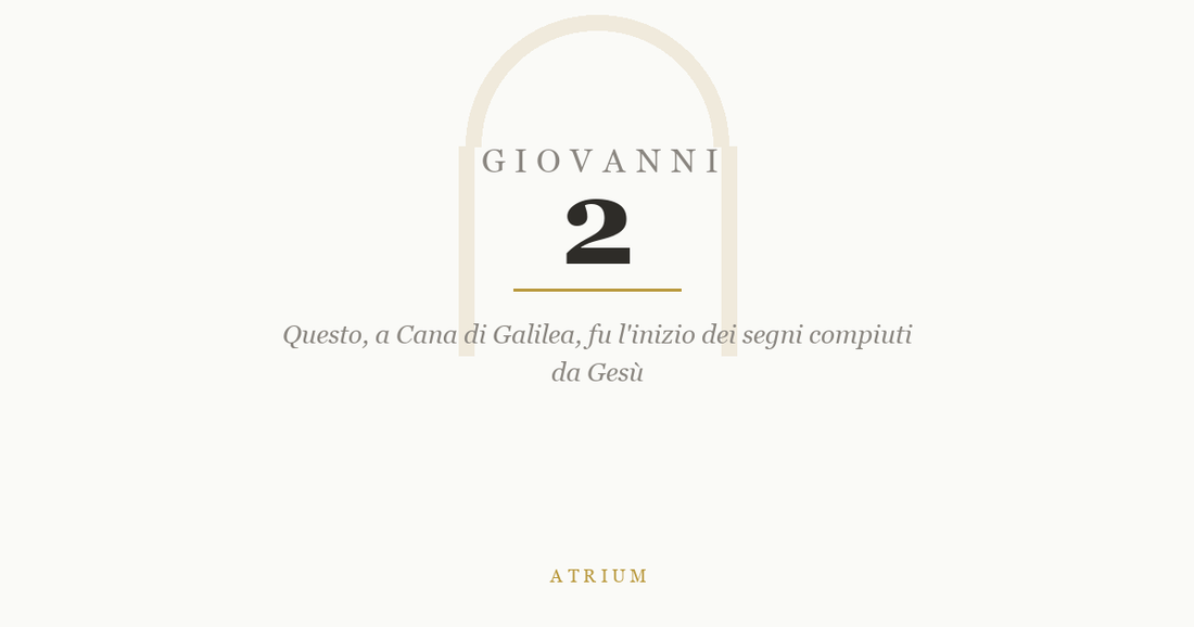 Giovanni 2 — commento al Vangelo, Atrium