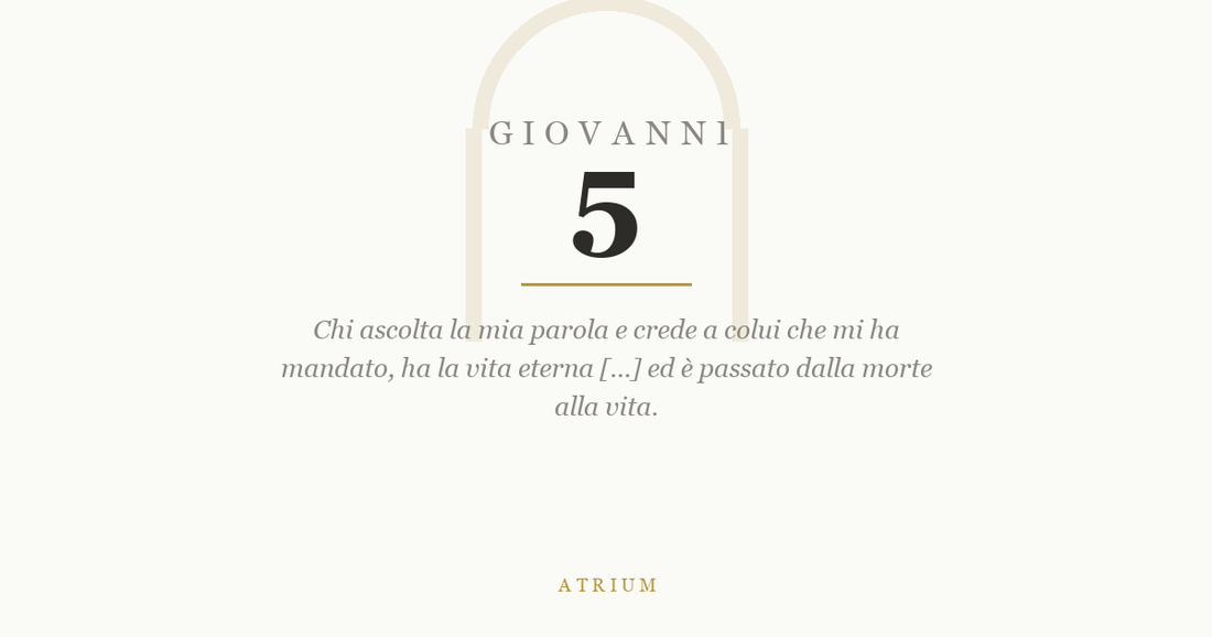 Giovanni 5 — commento al Vangelo, Atrium