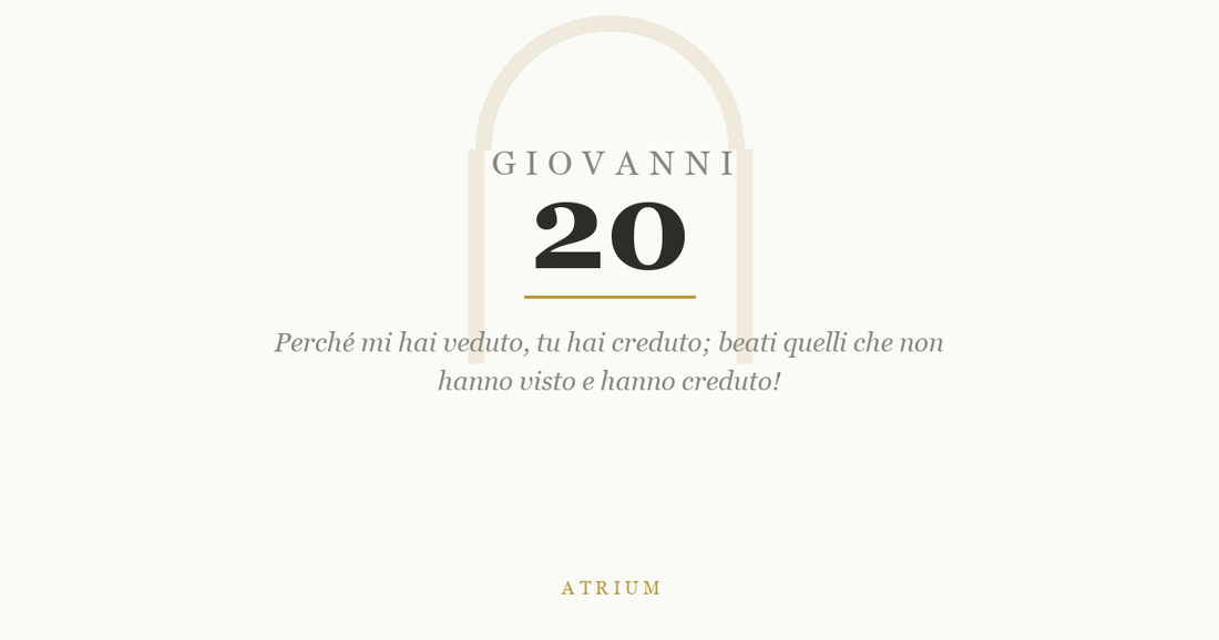 Giovanni 20 — commento al Vangelo, Atrium