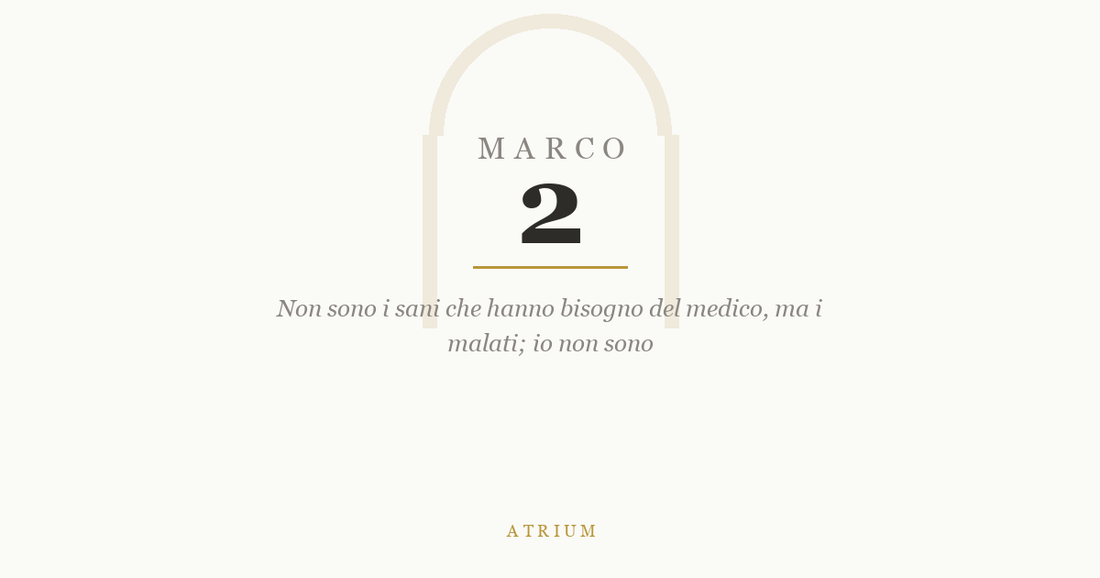 Marco 2 — commento al Vangelo, Atrium