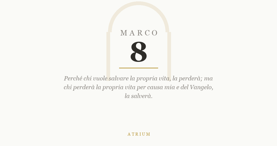 Marco 8 — commento al Vangelo, Atrium