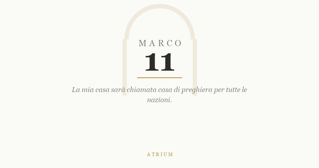Marco 11 — commento al Vangelo, Atrium