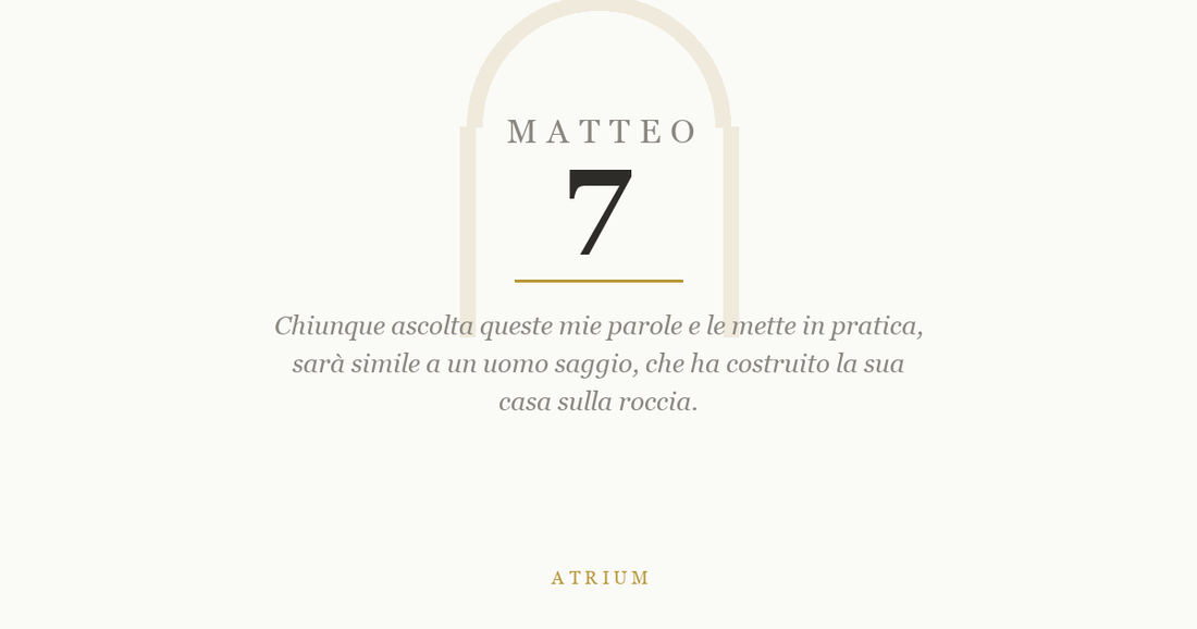 Matteo 7 — commento al Vangelo, Atrium