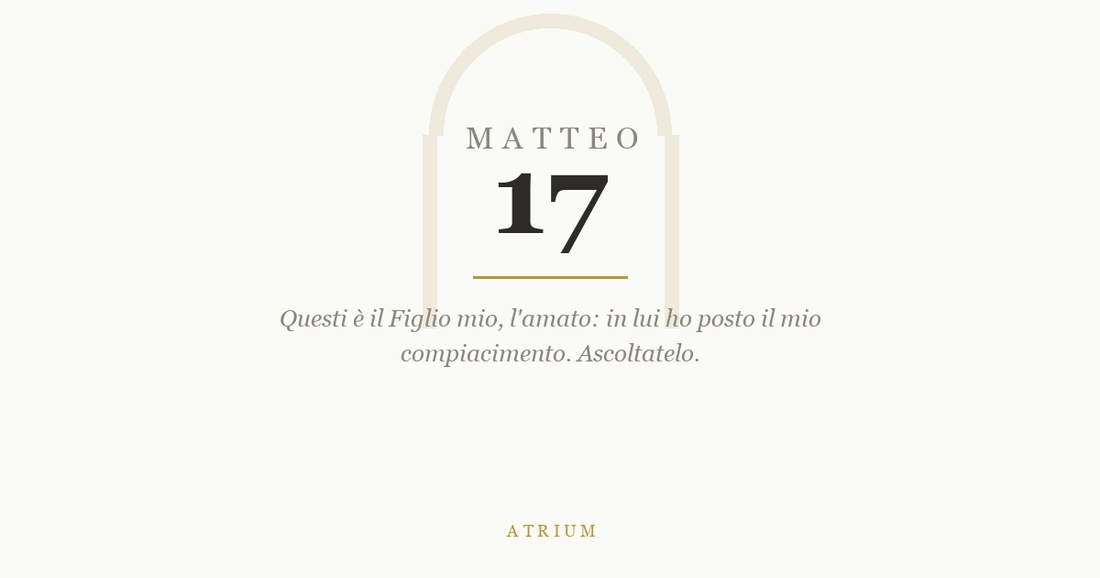 Matteo 17 — commento al Vangelo, Atrium