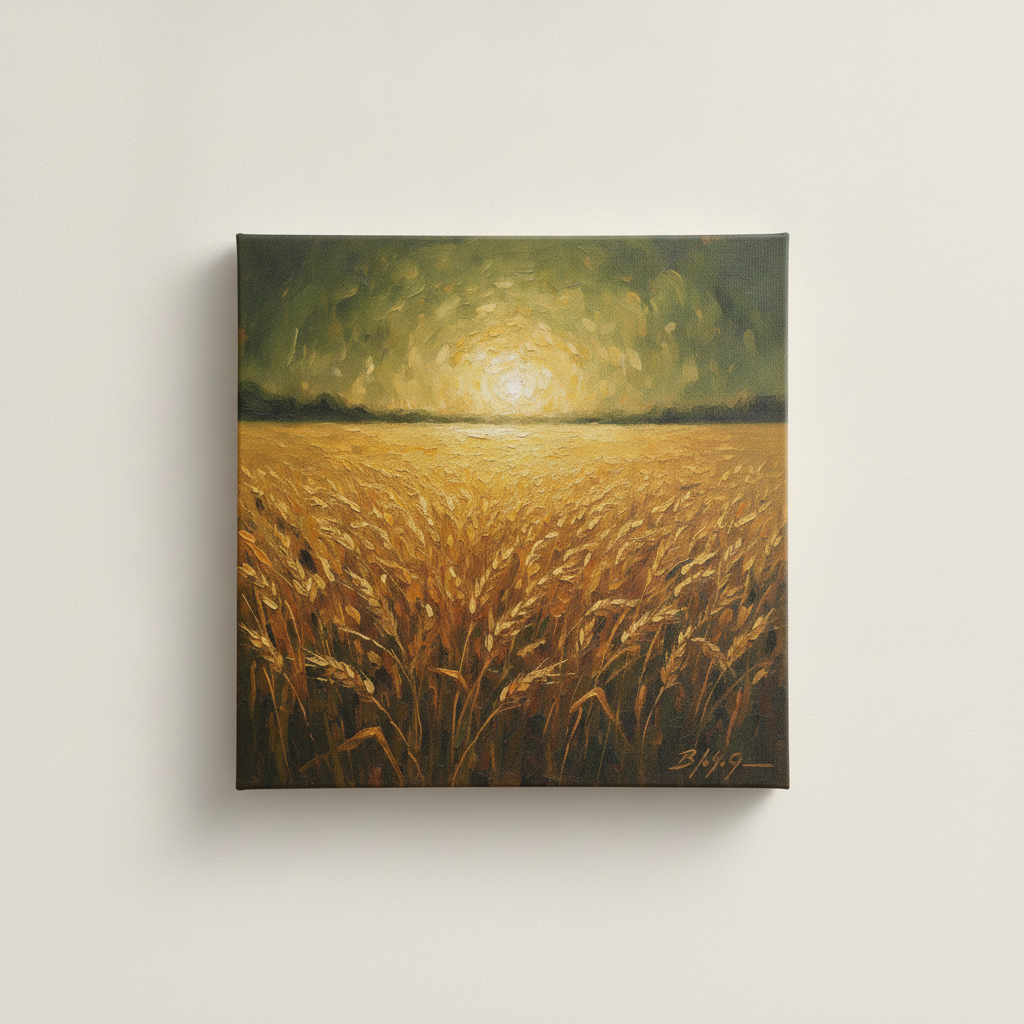 Il campo di grano maturo — stampa su tela (fronte)