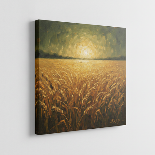 Il campo di grano maturo — stampa su tela, vista laterale